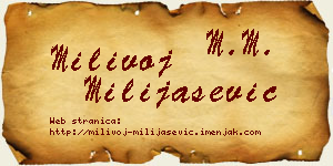 Milivoj Milijašević vizit kartica